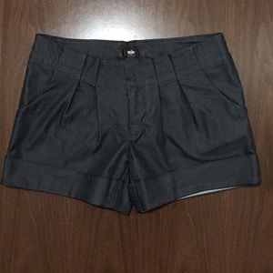 Pleated Jean Shorts